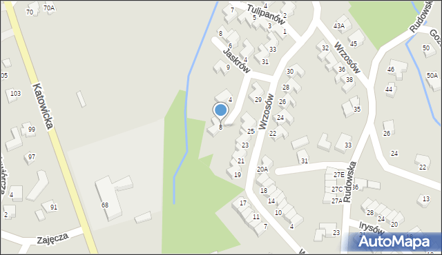 Cieszyn, Chabrów, 8, mapa Cieszyna