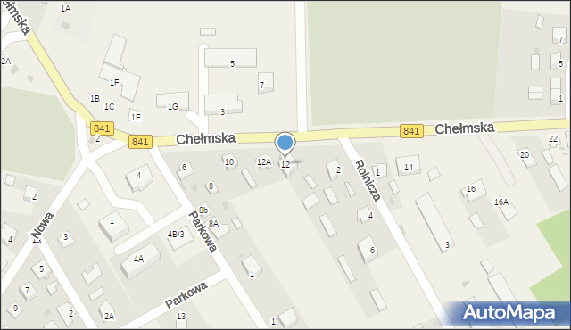 Cyców, Chełmska, 12, mapa Cyców