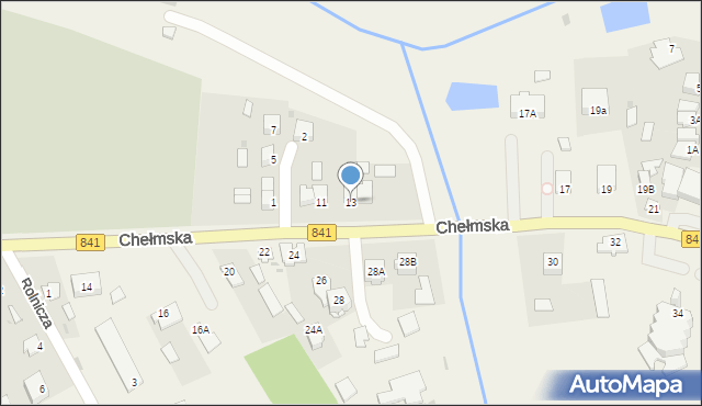 Cyców, Chełmska, 13, mapa Cyców