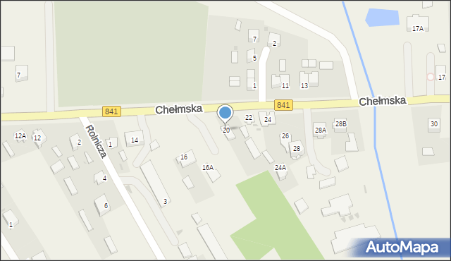 Cyców, Chełmska, 20, mapa Cyców