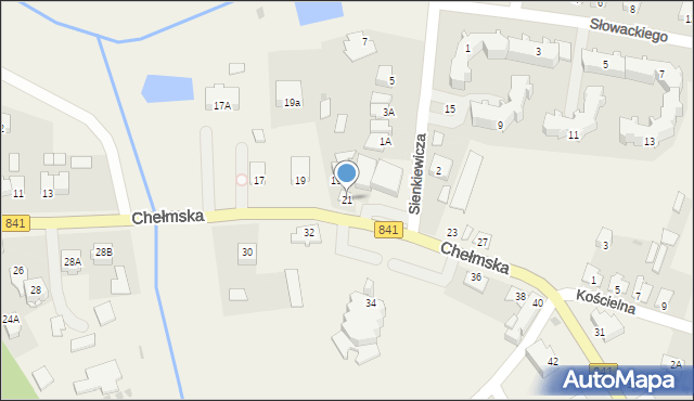 Cyców, Chełmska, 21, mapa Cyców