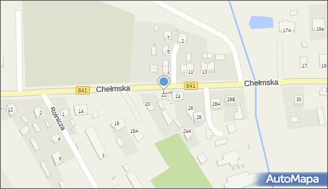 Cyców, Chełmska, 22, mapa Cyców