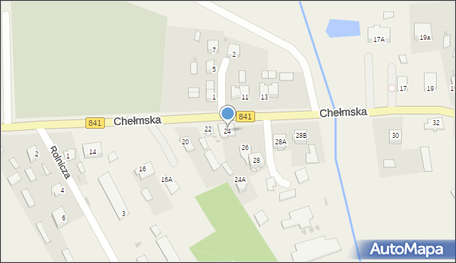 Cyców, Chełmska, 24, mapa Cyców