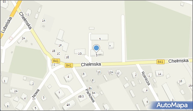 Cyców, Chełmska, 3, mapa Cyców