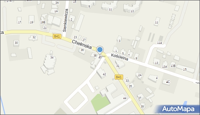 Cyców, Chełmska, 40, mapa Cyców