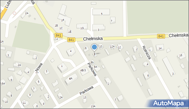 Cyców, Chełmska, 8, mapa Cyców