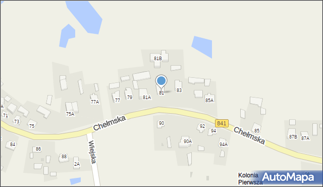 Cyców, Chełmska, 81, mapa Cyców