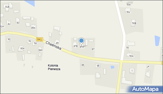 Cyców, Chełmska, 87A, mapa Cyców