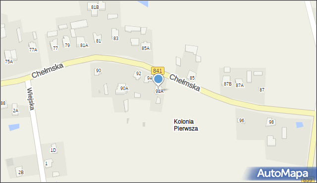 Cyców, Chełmska, 94A, mapa Cyców