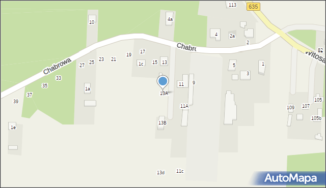 Czarna, Chabrowa, 13A, mapa Czarna