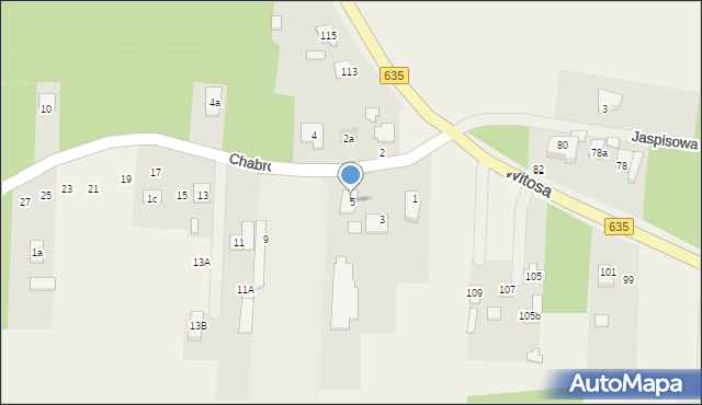 Czarna, Chabrowa, 5, mapa Czarna