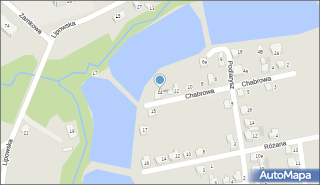 Czechowice-Dziedzice, Chabrowa, 14, mapa Czechowic-Dziedzic