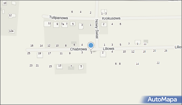 Czerlejno, Chabrowa, 1, mapa Czerlejno