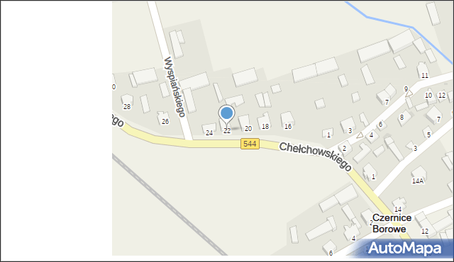 Czernice Borowe, Chełchowskiego Stanisława, 22, mapa Czernice Borowe