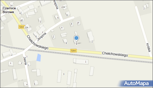 Czernice Borowe, Chełchowskiego Stanisława, 4, mapa Czernice Borowe