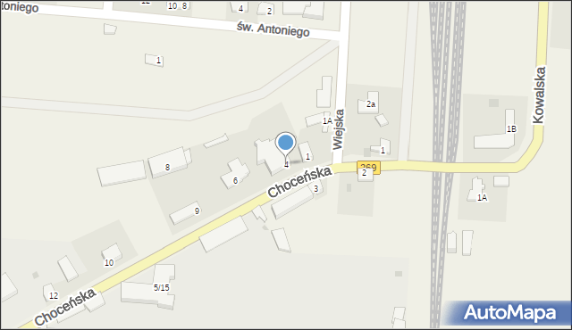 Czerniewice, Choceńska, 4, mapa Czerniewice