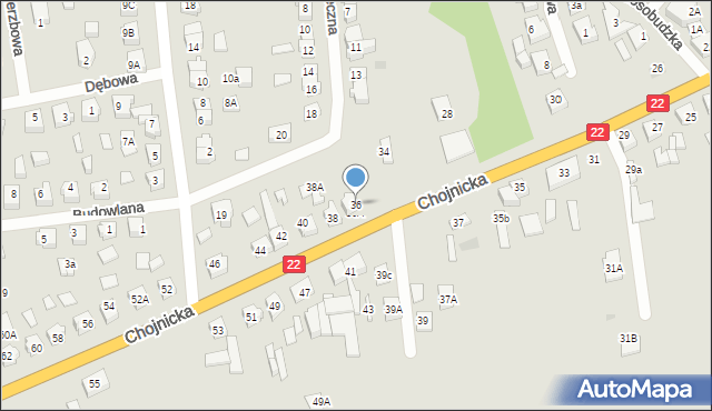 Czersk, Chojnicka, 36, mapa Czersk