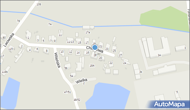 Częstochowa, Chabrowa, 18, mapa Częstochowy