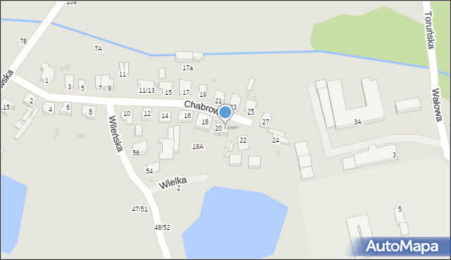 Częstochowa, Chabrowa, 20A, mapa Częstochowy