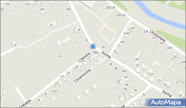 Częstochowa, Chłodna, 32A, mapa Częstochowy