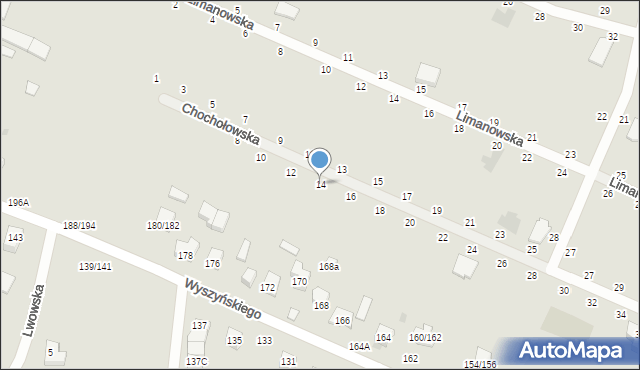 Częstochowa, Chochołowska, 14, mapa Częstochowy