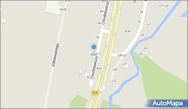 Częstochowa, Chodkiewicza, 56/60, mapa Częstochowy