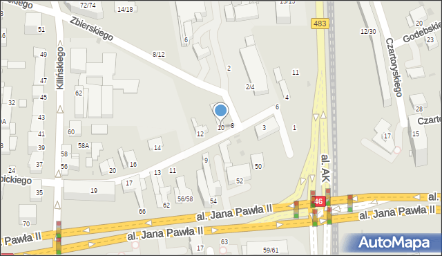 Częstochowa, Chłopickiego Józefa, gen., 10, mapa Częstochowy