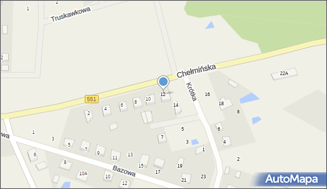 Dąbrowa Chełmińska, Chełmińska, 12, mapa Dąbrowa Chełmińska