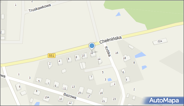 Dąbrowa Chełmińska, Chełmińska, 12, mapa Dąbrowa Chełmińska