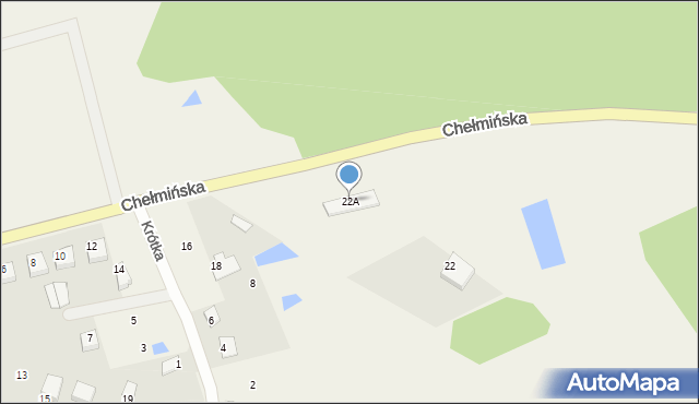 Dąbrowa Chełmińska, Chełmińska, 22A, mapa Dąbrowa Chełmińska
