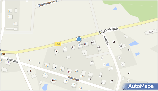 Dąbrowa Chełmińska, Chełmińska, 8, mapa Dąbrowa Chełmińska
