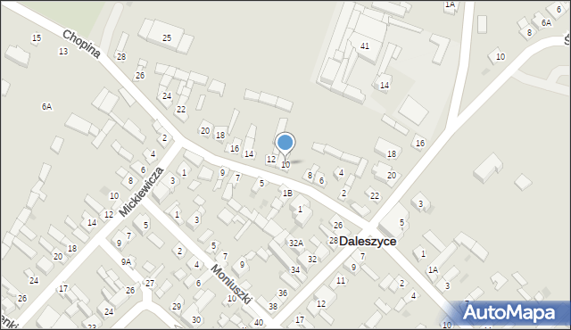 Daleszyce, Chopina Fryderyka, 10, mapa Daleszyce