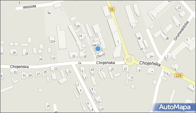 Dębno, Chojeńska, 12A, mapa Dębno