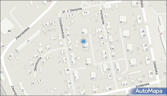 Dobre Miasto, Chodkiewicza, 7A, mapa Dobre Miasto