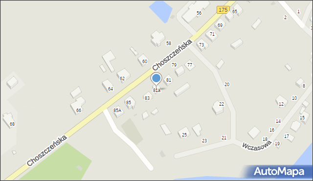 Drawno, Choszczeńska, 81a, mapa Drawno