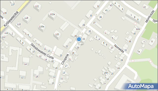 Elbląg, Chopina Fryderyka, 31, mapa Elbląga