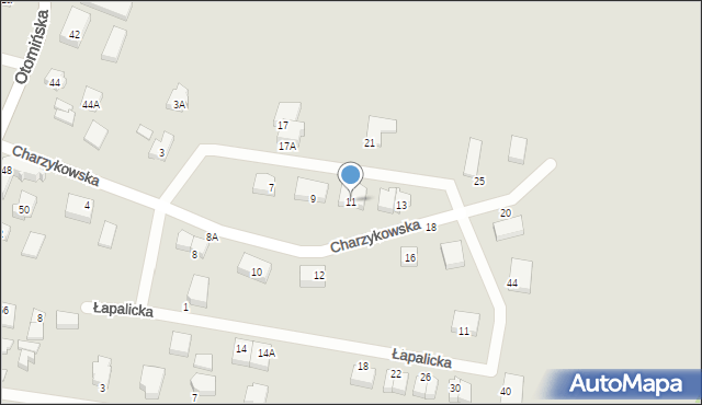 Gdańsk, Charzykowska, 11, mapa Gdańska