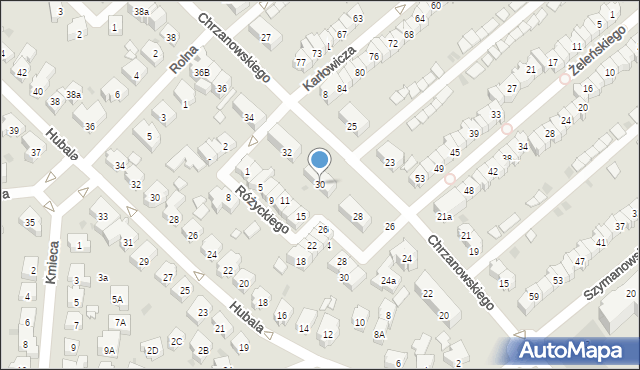 Gdańsk, Chrzanowskiego Bernarda, 30, mapa Gdańska
