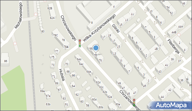 Gdańsk, Chrzanowskiego Bernarda, 53, mapa Gdańska