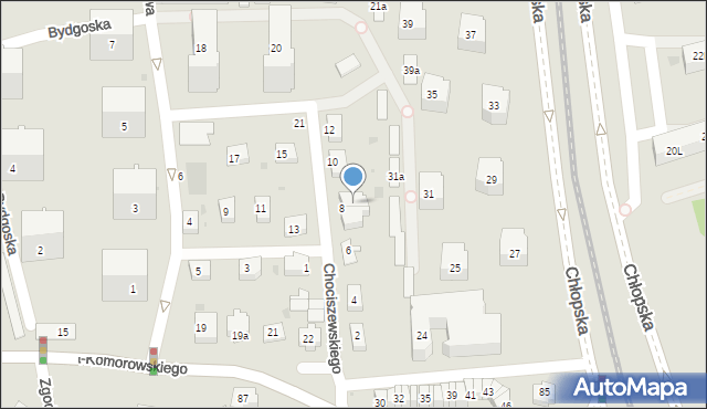 Gdańsk, Chociszewskiego Józefa, 8b, mapa Gdańska
