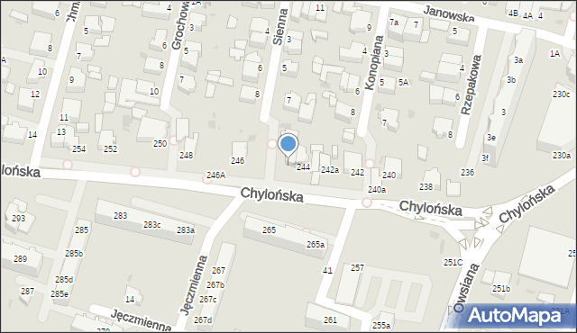 Gdynia, Chylońska, 244A, mapa Gdyni