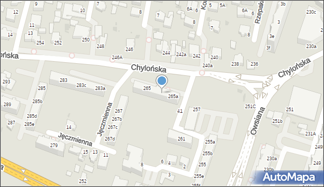 Gdynia, Chylońska, 265b, mapa Gdyni