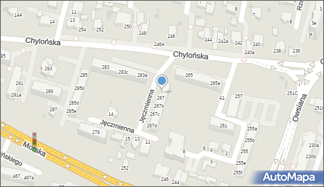 Gdynia, Chylońska, 267a, mapa Gdyni