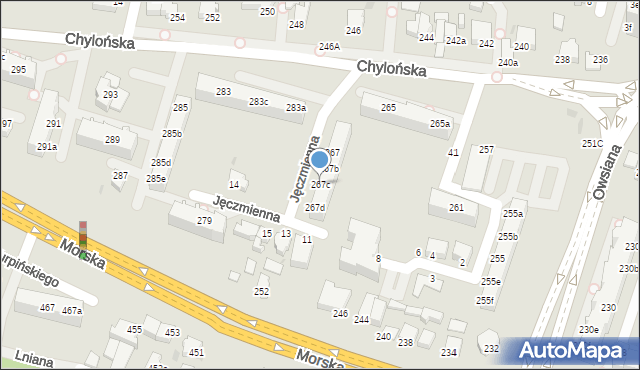 Gdynia, Chylońska, 267c, mapa Gdyni