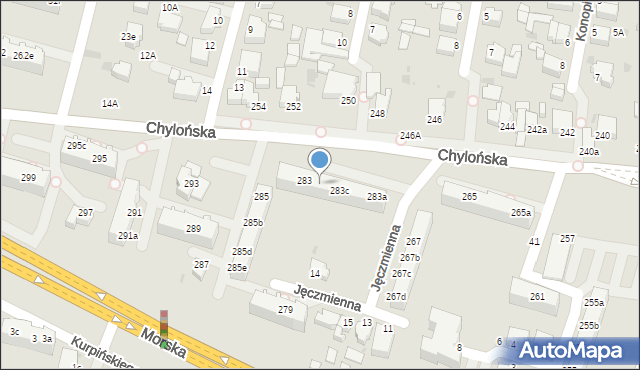 Gdynia, Chylońska, 283d, mapa Gdyni