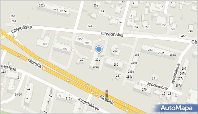 Gdynia, Chylońska, 291c, mapa Gdyni