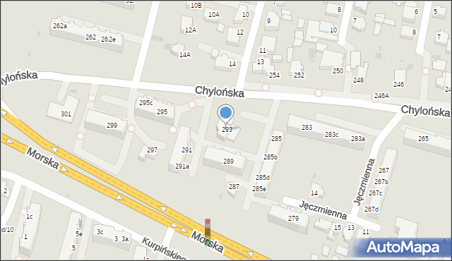 Gdynia, Chylońska, 293, mapa Gdyni