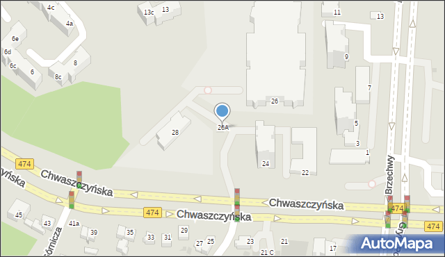 Gdynia, Chwaszczyńska, 26A, mapa Gdyni