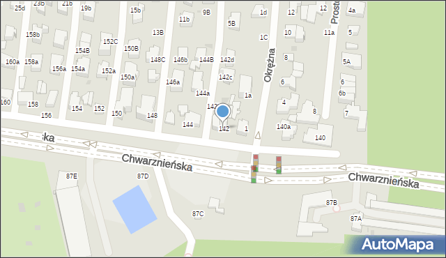 Gdynia, Chwarznieńska, 142, mapa Gdyni