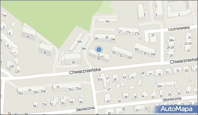 Gdynia, Chwarznieńska, 34b, mapa Gdyni